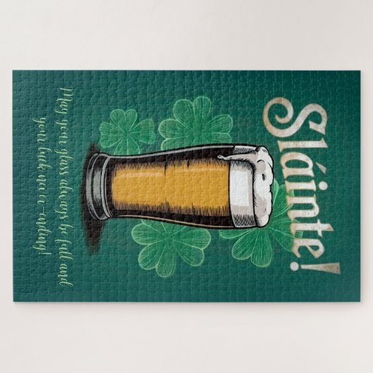 Slàinte! St. Patrick's Day Pint of Beer on Green Puzzle (Horizontal)