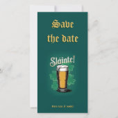 Slàinte! St. Patrick's Day Pint of Beer on Green Save The Date (Vorderseite)