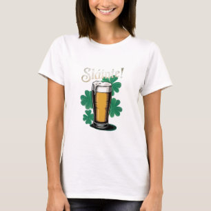 Slàinte! St. Patrick's Day Pint of Beer on Green T-Shirt