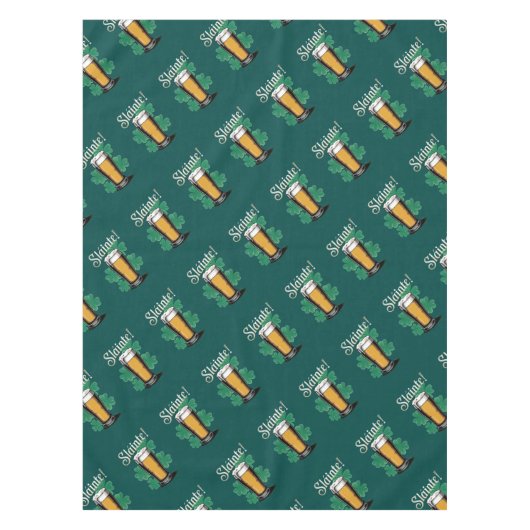 Slàinte! St. Patrick's Day Pint of Beer on Green Tischdecke (Vorderseite)