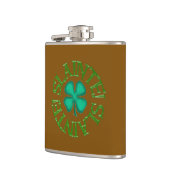 Slainte w clover brown wrapped flask flachmann (Links)