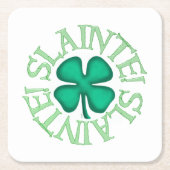 Slainte! Weißes Papier trinkt Bierdeckel Rechteckiger Pappuntersetzer (Vorderseite)