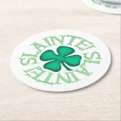 Slainte! Weißes Rundpapier trinken Coaster Runder Pappuntersetzer (Angewinkelt)