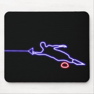 Slalom-Wasser-Skifahrer-Neon Mousepad