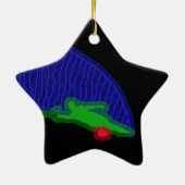 Slalom-Wasser-Skifahrer-Neon-Spray Keramikornament (Hinten)