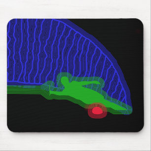 Slalom-Wasser-Skifahrer-Neon-Spray Mousepad