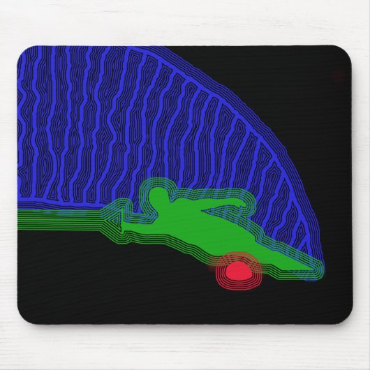 Slalom-Wasser-Skifahrer-Neon-Spray Mousepad (Vorne)