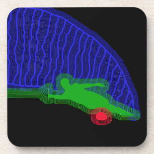 Slalom-Wasser-Skifahrer-Neon-Spray Untersetzer