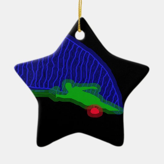 Slalom-Wasser-Skifahrer-Spray Keramikornament (Vorne)