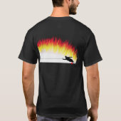 Slalom-WasserSkier mit Flammen-T - Shirt (Rückseite)