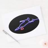 Slalom Water Skier Neon Sticker (Umschlag)