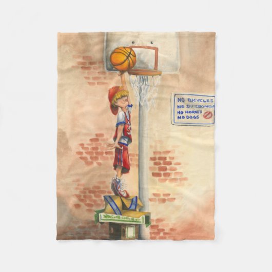 Slam Dunk auf Basketball Hoop von Jay Throckmorton Fleecedecke (Vorderseite)