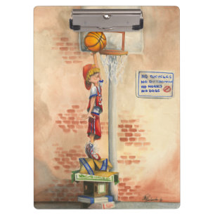 Slam Dunk auf Basketball Hoop von Jay Throckmorton Klemmbrett