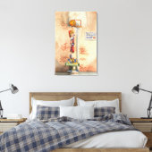 Slam Dunk auf Basketball Hoop von Jay Throckmorton Leinwanddruck (Insitu (Schlafzimmer))
