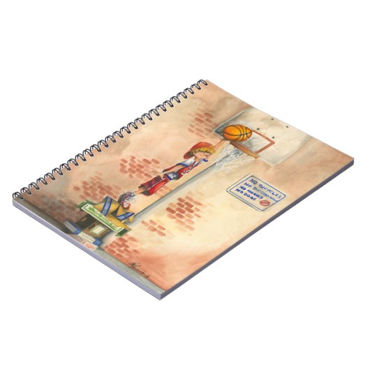 Slam Dunk auf Basketball Hoop von Jay Throckmorton Notizblock (Linke Seite)
