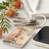 Slam Dunk auf Basketball Hoop von Jay Throckmorton Schlüsselanhänger (Vorderseite rechts)