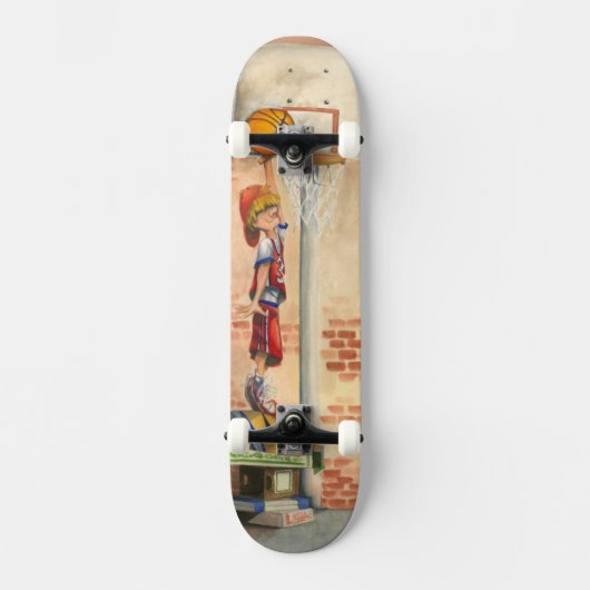 Slam Dunk auf Basketball Hoop von Jay Throckmorton Skateboard (Vorderseite)