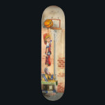 Slam Dunk auf Basketball Hoop von Jay Throckmorton Skateboard<br><div class="desc">Was macht man,  wenn man nicht mit Skateboard,  Fahrrad,  Pferd oder gar mit dem Hund reiten kann? Natürlich üben Sie Ihre Slam Dunk-Routine. Stehend auf einem Boxenstapel will dieser junge Mann sicherzustellen,  dass er den Basketballkorb mit seinen Fähigkeiten rocken kann. Holen Sie sich Ihre Kopie dieses großartigen Prints heute!</div>