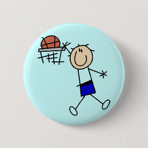 Slam Dunk Basketball - Blaue T-Shirts und Geschenk Button