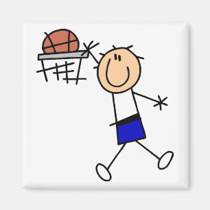 Slam Dunk Basketball - Blaue T-Shirts und Geschenk Magnet