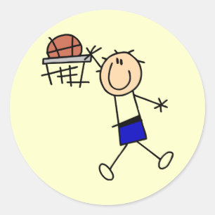 Slam Dunk Basketball - Blaue T-Shirts und Geschenk Runder Aufkleber