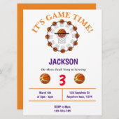 Slam Dunk Basketball Einladung zum Geburtstag (Vorne/Hinten)