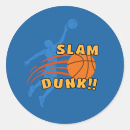 Slam Dunk Basketball für Sportfans Runder Aufkleber