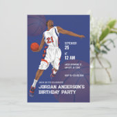 Slam dunk Basketball Geburtstag Einladung (Stehend Vorderseite)