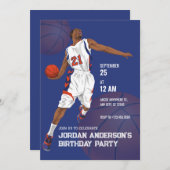 Slam dunk Basketball Geburtstag Einladung (Vorne/Hinten)