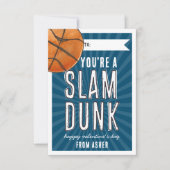 Slam Dunk Basketball-Klassenzimmer Valentine Card Einladung (Vorderseite)