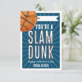 Slam Dunk Basketball-Klassenzimmer Valentine Card Einladung (Stehend Vorderseite)