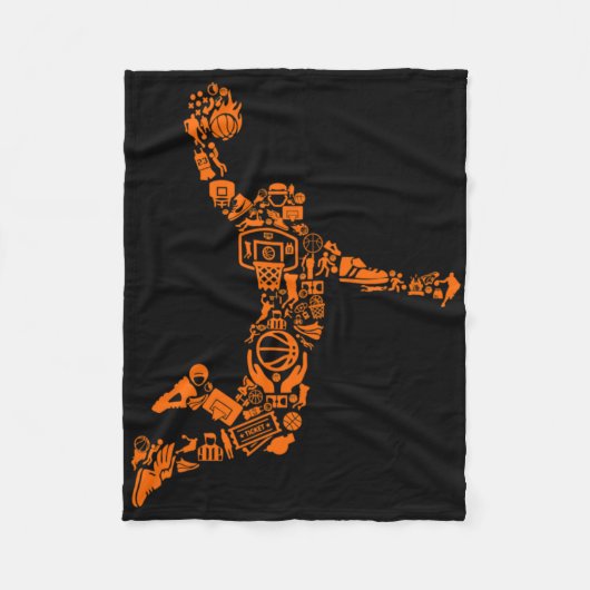 Slam Dunk Basketball Lang Fleecedecke (Vorderseite)