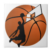 Slam Dunk Basketball Player mit Hoop on Ball Fliese (Vorderseite)
