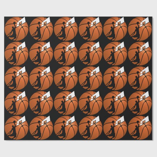Slam Dunk Basketball Player mit Hoop on Ball Geschenkpapier (Flach)