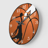 Slam Dunk Basketball Player mit Hoop on Ball Große Wanduhr (Winkel)