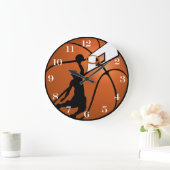 Slam Dunk Basketball Player mit Hoop on Ball Große Wanduhr (Zuhause)