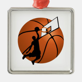 Slam Dunk Basketball Player mit Hoop on Ball Ornament Aus Metall