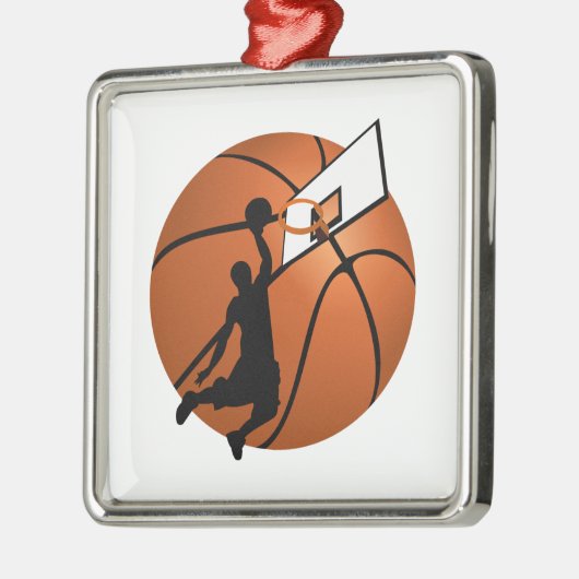Slam Dunk Basketball Player mit Hoop on Ball Ornament Aus Metall (Links)