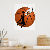 Slam Dunk Basketball Player mit Hoop on Ball Poster (Küche)