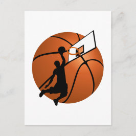 Slam Dunk Basketball Player mit Hoop on Ball Postkarte