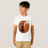 Slam Dunk Basketball Player mit Hoop on Ball T-Shirt (Vorne ganz)
