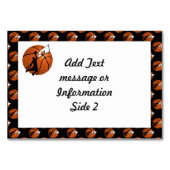 Slam Dunk Basketball Player mit Hoop on Ball Tischnummer (Rückseite)