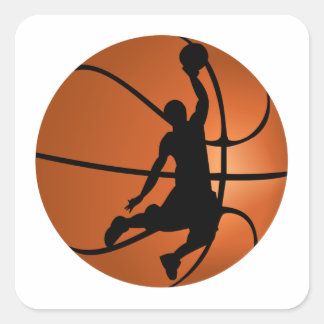 Slam Dunk Basketball Player Quadratischer Aufkleber