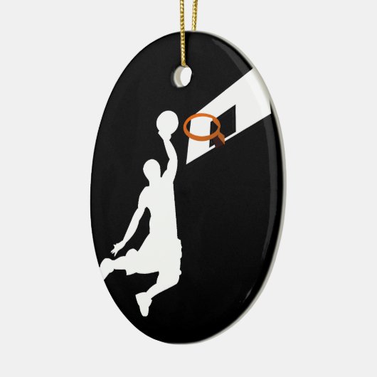 Slam Dunk Basketball Player - Weiße Silhouette Keramik Ornament (Links)