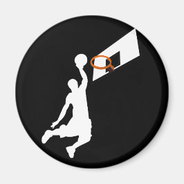 Slam Dunk Basketball Player - Weiße Silhouette Magnet