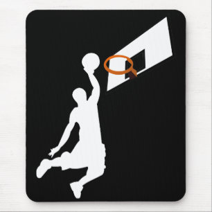 Slam Dunk Basketball Player - Weiße Silhouette Mousepad