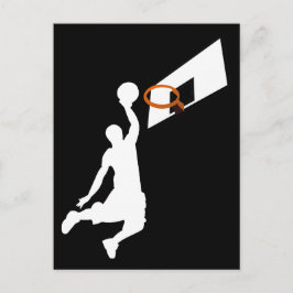 Slam Dunk Basketball Player - Weiße Silhouette Postkarte
