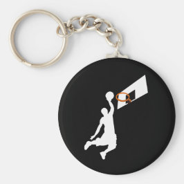 Slam Dunk Basketball Player - Weiße Silhouette Schlüsselanhänger