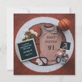 Slam-Dunk-Basketballschwangerschaft Einladung (Vorderseite)