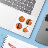 SLAM DUNK! Basketballspieler Aufkleber (Laptop mit iPhone)
